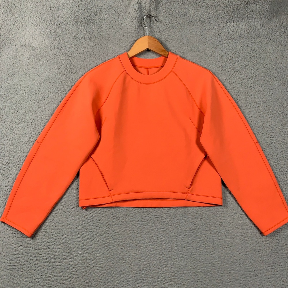 Lululemon AirWrap Crew Sweatshirt Women's 4 Warm Coral Orange Crop Pullover